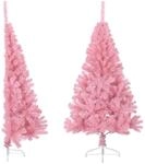 Vidaxl Artificial Half Christmas Tree With Stand Pink 120 Cm Pvc