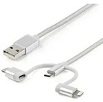 Startech St Ltcub1mgr - 3-in-1 Kabel 1m Lightning, Usb Type-c, Micro-b