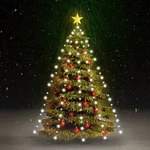 Weihnachtsbaum-lichternetz Mit 150 Leds Kaltwei&szlig; 150 Cm Vidaxl