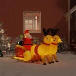 Aufblasbarer Weihnachtsmann Mit Rentieren Led 130 Cm Vidaxl