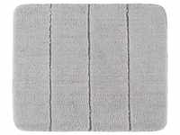 Wenko - Badteppich Steps Light Grey, 55 x 65 cm, Mikrofaser, Grau, Polyester hellgrau