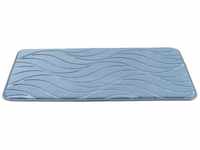 WENKO Kunststoff Badteppich Memory Foam Tropic in Blau 50 x 80 cm - Oberfläche: Blau