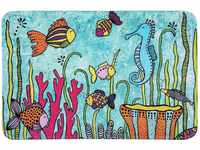 Wenko - Badematte Rollin'Art Ocean Life, 45 x 70 cm, Mehrfarbig, Polyester mehrfarbig
