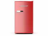 Respekta - Kühlschrank Gefrierfach freistehend Retro 83 cm 90 Liter Rot