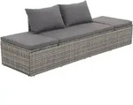 Gartenbett Grau 195&times;60 Cm Poly Rattan - Vidaxl