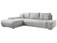 Sofa Iseo Links mit Schlaffunktion - Stoff Couch l Form für Wohnzimmer, bequem,