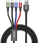 Awelco - Baseus Kabel Usb 4in1 Kabel, 2x Lightning / Usb Typ C / Micro Usb, Nylon