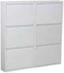 Ebuy24 - Pisa Schuhschrank Mit 6 Klappen/ T&uuml;ren In Metall Weiss.fertig Montiert