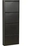 Ebuy24 - Pisa Schuhschrank Mit 4 Klappen/ T&uuml;ren In Metall Schwarz.fertig...
