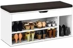 Costway - Schuhbank Mit Sitzflaeche, Regal Und Sitzkissen, 104 X 30 X 48 Cm,