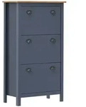 Schuhschrank Hill Grau 72x35x124 Cm Massivholz Kiefer - Vidaxl