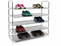 Schuhregal Stecksystem, 5 Ebenen, Schuhablage f. 20 Paar Schuhe, Metall &...