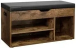 Schuhbank Mit 3 F&auml;chern Und 1 Truhe - L80 Cm