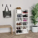 Schuhregal Wei&szlig; 54x34x100,5 Cm Holzwerkstoff - Vidaxl