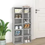 Vidaxl - Schuhregale 2 Stk. Grau Sonoma 27,5x27x102 Cm Holzwerkstoff