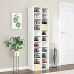 Schuhschrank Wei&szlig; 54x34x183 Cm Holzwerkstoff - Vidaxl