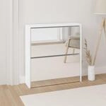 Vidaxl - Schuhschrank Mit Spiegel 2 F&auml;cher Hochglanz-wei&szlig; 63x17x67 Cm