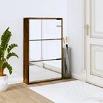 Vidaxl Schuhschrank Mit Spiegel 3 F&auml;cher R&auml;uchereiche 63x17x102,5 Cm