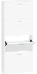 Schuhschrank Wei&szlig; 59x17x150 Cm Holzwerkstoff - Vidaxl