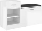 Schuhbank Hochglanz-wei&szlig; 94,5x31x57 Cm Holzwerkstoff Vidaxl