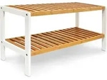 Relaxdays Schuhregal, Bambus, Hbt: 33 X 70 X 24,5 Cm, 2 Schuhablagen, Schuhschrank