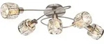 Deckenleuchte Kris 5-flammig Mit Glaskristallen Silber Matt, Breite 61,5cm