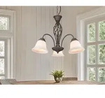 Pendelleuchte Rustica 3-flammig In Rostoptik Mit Glasschirmen, &Oslash; 55cm
