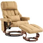 M Mcombo Massagesessel Mit Hocker, 360&deg; Drehbarer Relaxsessel Mit Liegefunktion,