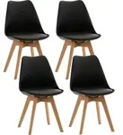 Clp - 4er Set Esszimmerstuhl Linares Schwarz Kunststoff