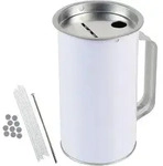 Hmf - 45000-07 Spendendose Mit Griff, Spardose, Sammelb&uuml;chse, 14,5 X 8 Cm, Lichtgrau