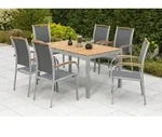 Siena Set 7tlg 6 Sessel Holzappl Tisch 150(200)x90cm
