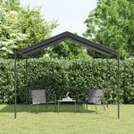 Gartenpavillon Anthrazit 3x3 M Stahl Und Stoff - Vidaxl
