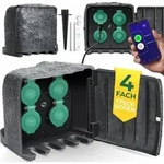 Gartensteckdose Steinoptik Mit 4 Steckpl&auml;tzen - Mit Wifi Funktion Steuerung Per App