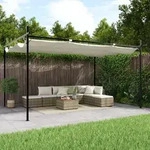 Pergola Mit Schiebedach Creme 395x292x230 Cm - Vidaxl
