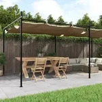 Vidaxl Pergola Mit Schiebedach Taupe 589x292x230 Cm