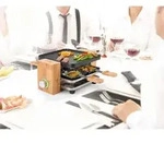 Raclette Bambus F&uuml;r 2- 4 Personen, Ablage F&uuml;r Pf&auml;nnchen, 21x23cm, 800watt