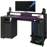 Parisot Gaming-schreibtisch Led Dekor Schwarz 152x61,5x86,7 Cm