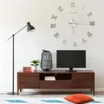 3d-wanduhr Modernes Design Silbern 100 Cm Xxl Vidaxl