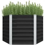 Garten-hochbeet Anthrazit 129 X 129 X 77 Cm Verzinkter Stahl Vidaxl
