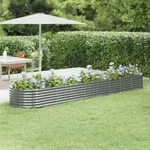 Vidaxl Hochbeet Pulverbeschichteter Stahl 368x80x36 Cm Grau