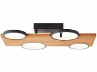Brilliant Lampe Cheesy LED Deckenleuchte 55x35cm matt schwarz/holz Metall/Holz braun
