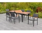 Paxos Set 7tlg 6 Sessel Tisch 180(240)x100cm