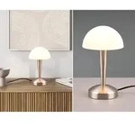 Reality Leuchten - Led Tischleuchte Canaria Mit Glasschirm Touchfunktion Silber,