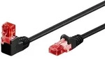 Cat 6 Patchkabel 1x 90&deg; Gewinkelt, U/utp, Schwarz, Kupferkaschierter Aluminiumleiter