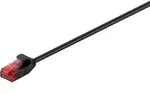 Cat 6 Slim-patchkabel, U/utp, Schwarz, Kupferleiter (cu). Kabell&auml;nge 5 M
