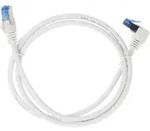 Cat 6a Patchkabel 1x 90&deg; Gewinkelt, S/ftp (pimf), Wei&szlig;, 0,5 M, Kupferleiter (cu),