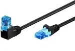 Cat 6a Patchkabel 1x 90&deg; Gewinkelt, U/utp, Schwarz, Kupferkaschierter