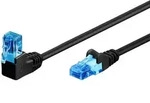 Goobay - Cat 6a Patchkabel 1x 90&deg; Gewinkelt, U/utp, Schwarz, Kupferkaschierter