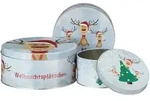 Pl&auml;tzchendose 3er Set - Rentier Ole - Weihnachts Geb&auml;ckdose Keksdose Aus...