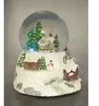 Led Schneekugel Weihnachtsdorf Mit Musik - 16 X 14 Cm - Weihnachts Spieluhr Mit